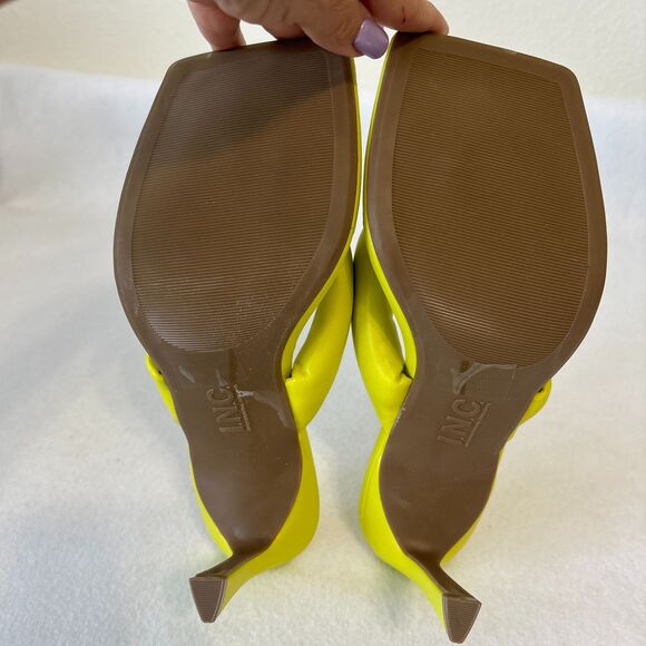 NWT INC Womens Faux Leather Open Toe Square Toe High Heel Thong Pumps Size 9M - Picture 7 of 9